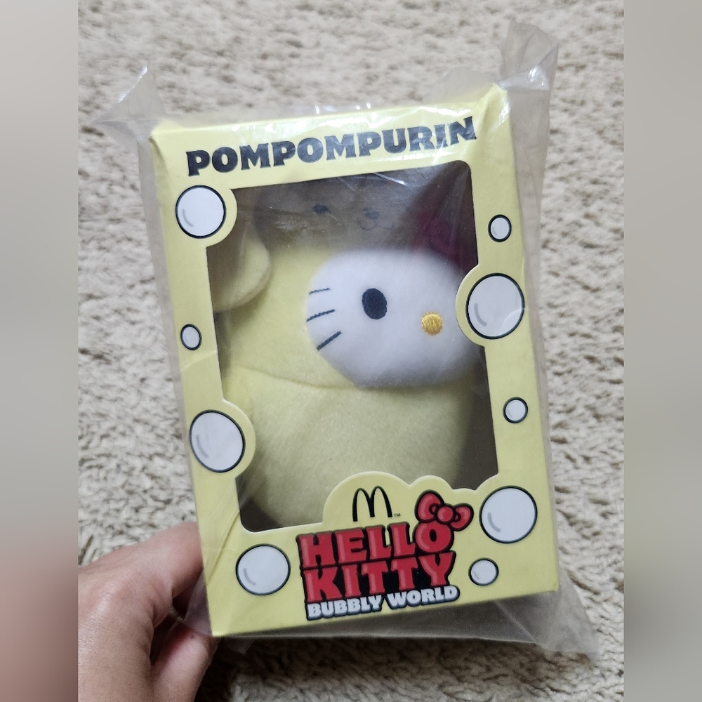 Hello Kitty Bubbly World PomPomPurin Stuffed Animal - Yellow and White